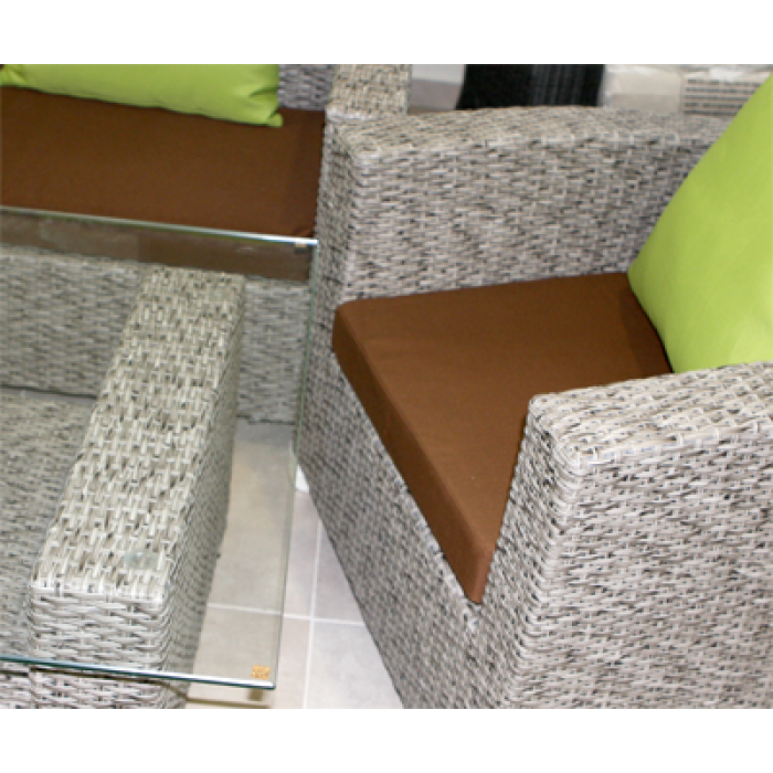 Set mobilier gradina,terasa KALINA NICE din ratan 4 piese masa , canapea , 2 fotolii,culoare gri