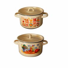 Set 2 oale rusesti emailate cu capace, 1,5L si 2,9L, RAKI NOVA