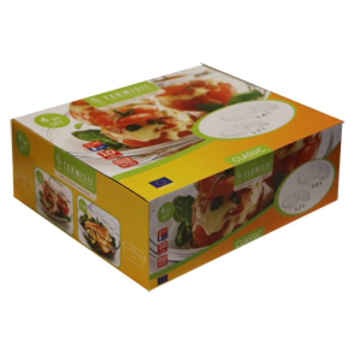 Set 2 vase yena cu capace WOL, sticla termorezistenta, 2,4l si 1,7l