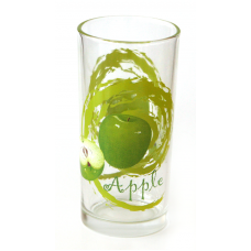 Set pahare 6 buc cu decor APPLE , bauturi racoritoare