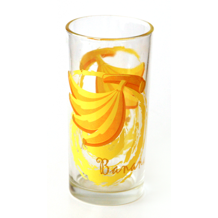 Set pahare 6 buc cu decor banane, bauturi racoritoare