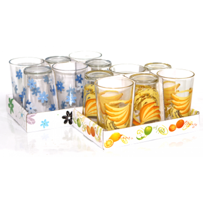 Set pahare 6 buc cu decor lamai, bauturi racoritoare