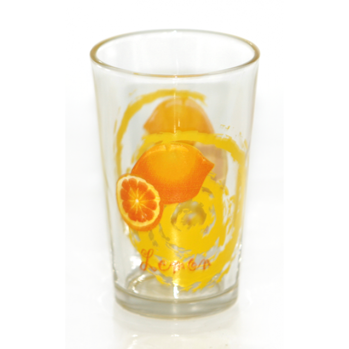 Set pahare 6 buc cu decor lamai, bauturi racoritoare