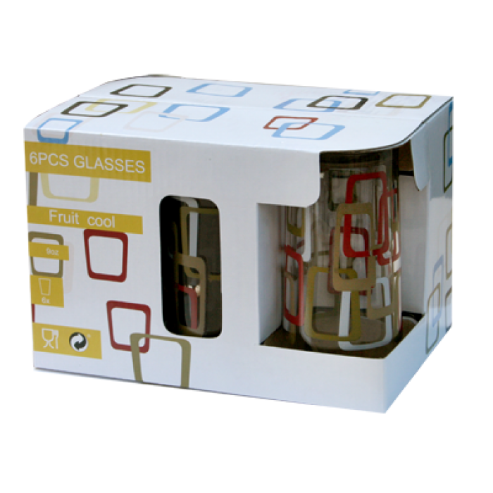 Set pahare 6 buc cu décor MN011107 bauturi racoritoare