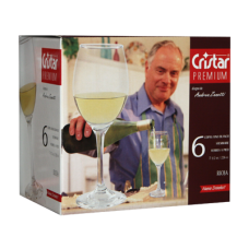 Set pahare pentru vin alb 6 buc 220cc CRISTAR PREMIUM MN011258