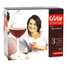 Set pahare pentru vin rosu 3 buc 298cc CRISTAR PREMIUM MN011229