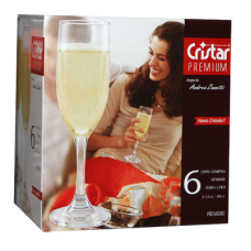 Set pahare sampanie 6 buc 183cc CRISTAR PREMIUM MN011261