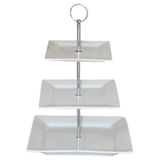 Set platou patrat din portelan 3 nivele