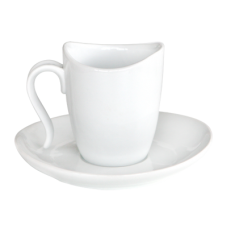 Set portelan oval ceasca cu farfurioara 190ml ELIPS