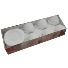 Serviciu ceai opal 12 piese BORMIOLI PARMA, 6 cesti 230ml si 6 farfurioare D14,2xh1,6cm