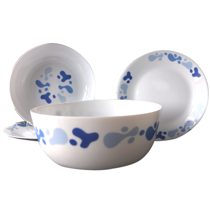 Set serviciu masa din opal 19 piese BORMIOLI GOCСE albastru