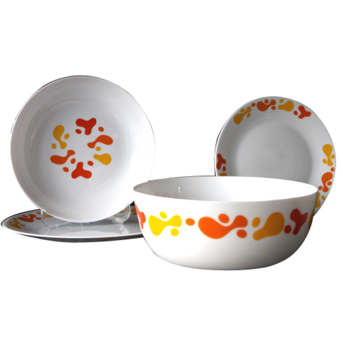 Set serviciu masa din opal 19 piese BORMIOLI GOCСE orange