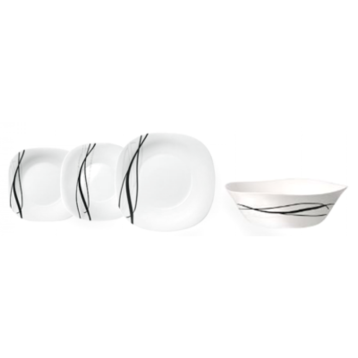 Set serviciu masa din opal 19 piese BORMIOLI PARMA FLOW BLACK