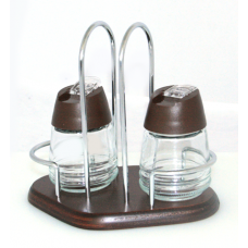 Set solnite 2 piese suport lemn M-522013 culoare cafea