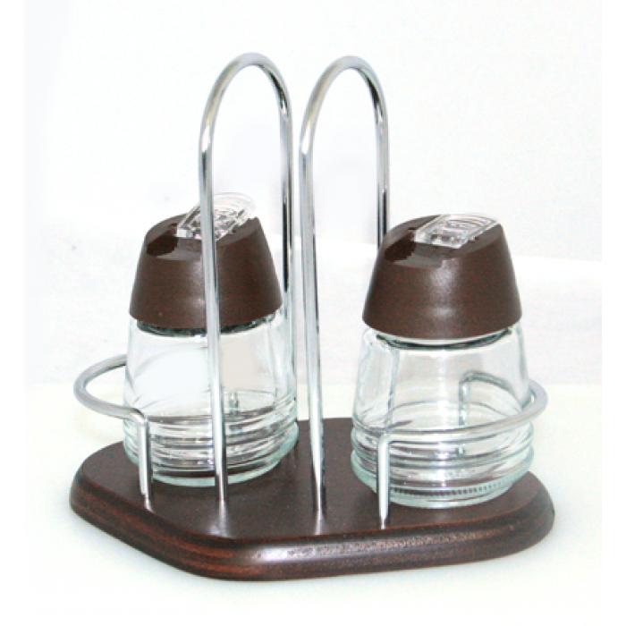 Set solnite 2 piese suport lemn M-522013 culoare cafea