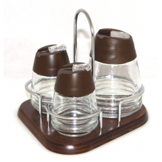Set solnite 3 piese suport lemn M-532034 culoare cafea