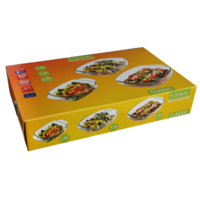 Set tavi yena sticla termorezistenta WOL, 3 piese, 3,6l, 2,3l si 1,4l