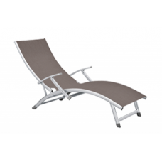 Sezlong cadru aluminiu RAKI VARZAS cu brate 180x49cm gri