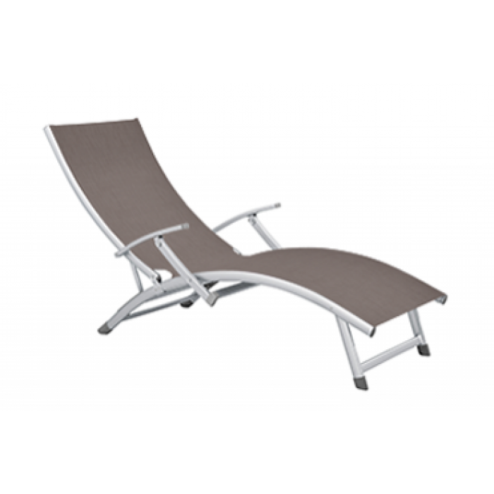 Sezlong cadru aluminiu RAKI VARZAS cu brate 180x49cm gri