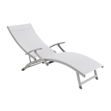 Sezlong cu brate RAKI VARZAS cadru aluminiu 170x52cm culoare bej