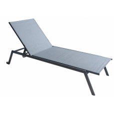 Sezlong metalic cu roti RAKI 197,5x70xh34,5cm reglabil 4 pozitii gri