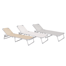 Sezlong plabil RAKI PINKI 188x56cm cadru metalic cu profil ingust culoare gri
