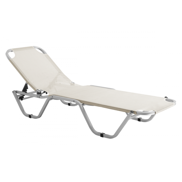Sezlong 5 pozitii bej RAKI TUJA 195x61x29cm, cadru aluminiu