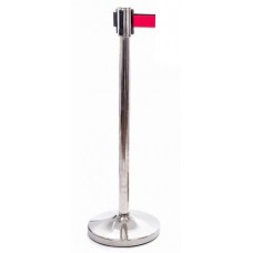 Stalp delimitare si directionare RAKI h90cm cu banda retractabila de 190cm, crom