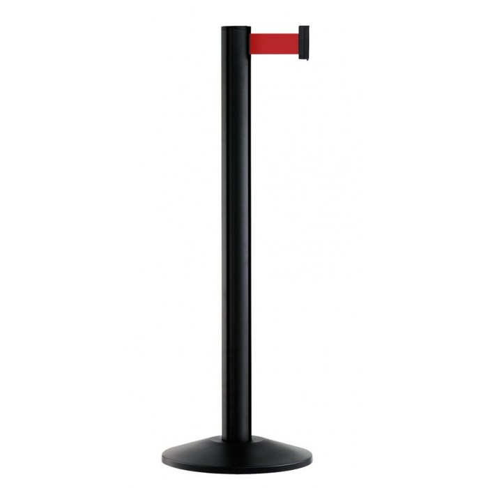 Stalp delimitare si directionare RAKI h90cm cu banda retractabila de 190cm, negru