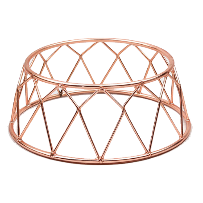 Stand expunere metalic 3D non alunecare, RAKI, 25x21,2xh10cm, finisaj cupru, metal acoperit cu PVC