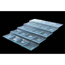 Stand expunere si servire 5 nivele RAKI din sticla 44x45cm neagra cu 20 compartimente MN0103106