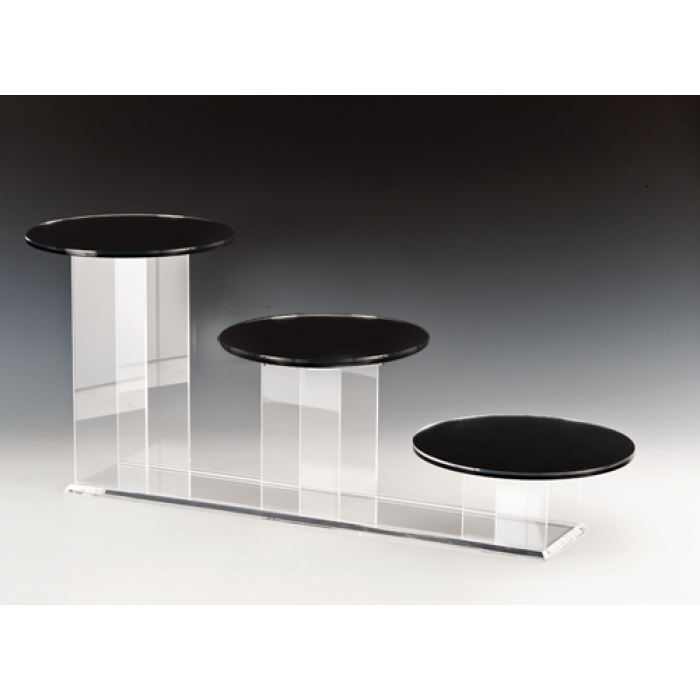 Stand triplu prezentare torturi RAKI, cu suprafata oglinda, D25xh30cm/D25xh20cm/D25xh10cm