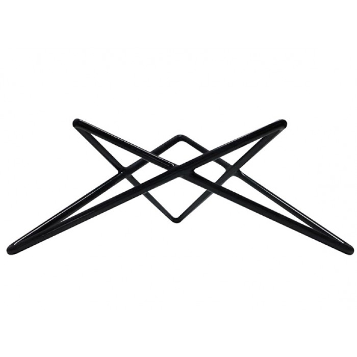 Stand prezentare non-alunecare RAKI STAR, 30x30xh10cm, metal acoperit cu PVC, negru