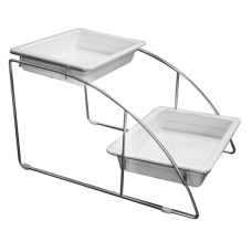 Suport expunere cu 2 niveluri ILSA, inox, 36x52,5xh32,5cm, pentru 2 tavi gastronorm 1/2 (E901012SS00)