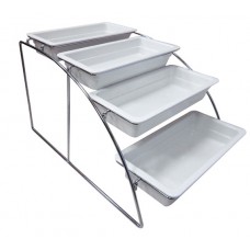 Suport expunere cu 4 niveluri ILSA, inox, 36x52,5xh32,5cm, pentru 4 tavi gastronorm 1/3 (E901113SS00)