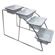 Suport expunere cu 4 niveluri ILSA, inox, 21,5x52,5xh32,5cm, pentru 4 tavi gastronorm 1/6 (E901216SS00)