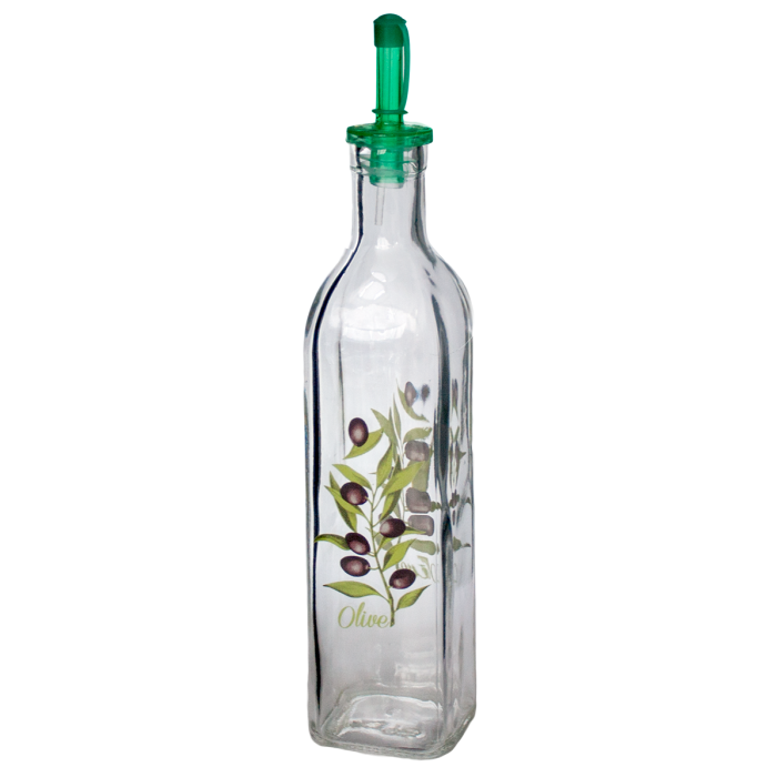 Sticla patrata pentru ulei RAKI 500ml cu picurator
