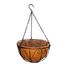 Suport de agatat cu ghiveci din fibra de nuca de cocos 30cm cu lant MN019778