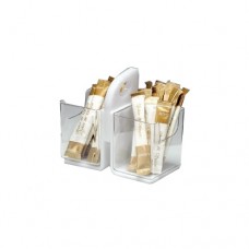 Suport cu 2 compartimene pentru pliculete zahar, RAKI, 13x7xh11,5cm, policarbonat