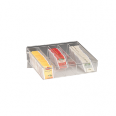 Suport acrilic pentru pliculete ceai RAKI, cu 5 compartimente, 33x27xh8cm
