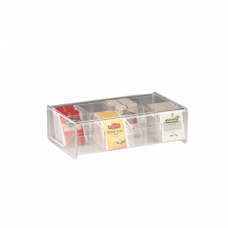 Suport acrilic pentru pliculete ceai RAKI, cu 8 compartimente, 27,5x17xh8,5cm