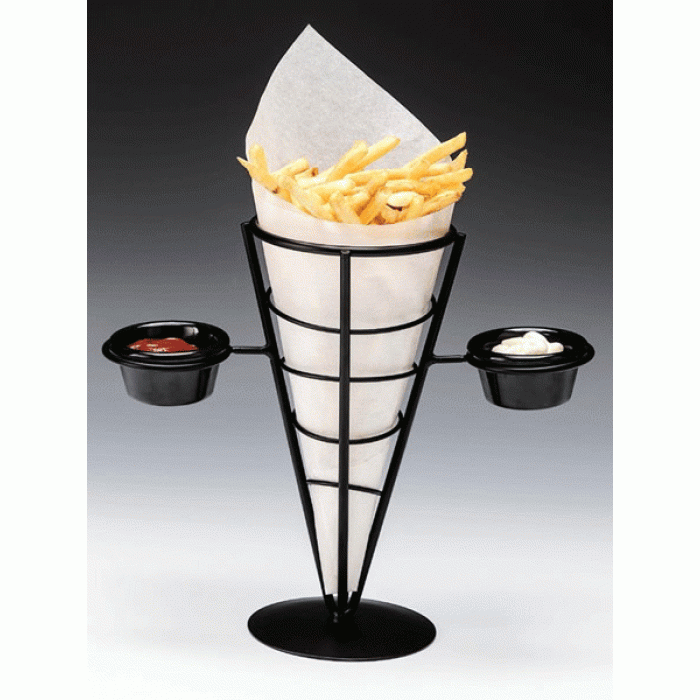 Suport metalic servire RAKI cartofi prajiti,snacks cu suport bol sosuri 10x8x7,5cm MN0136373