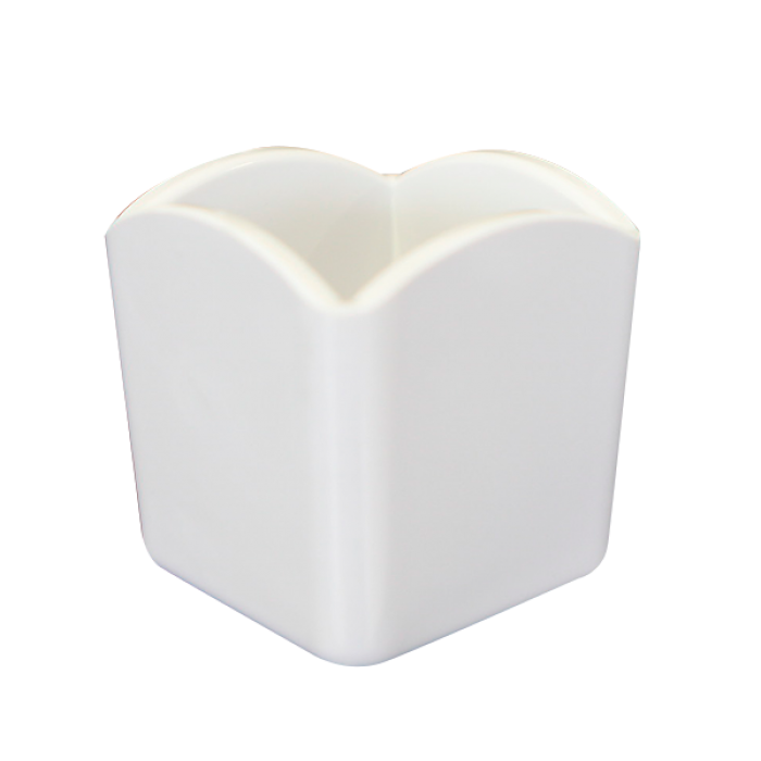Suport patrat melamina pliculete zahar, RAKI, 6,5x6,5xh6,5cm, alb