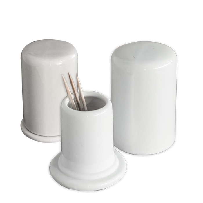 Suport pentru scobitori cu capac din portelan