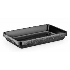Platou servire adanc melamina RAKI OLIE, 36,5x24xh5,2cm, dreptunghiular, negru