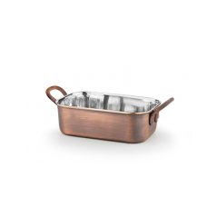 Tava cuptor servire CULINARO ANTIQUE, 12,5x8,5xh3,7cm, 350ml, inox cu strat cupru