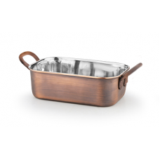 Tava cuptor servire CULINARO ANTIQUE, 14,5x9,5xh4,5cm, 450ml, inox cu strat cupru