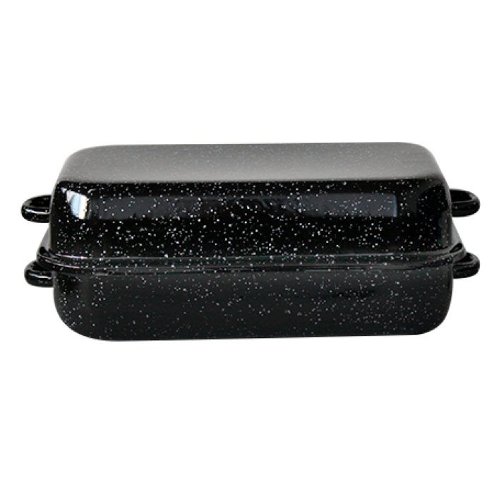 Tava dreptunghiulara emailata cu capac RAKI 26x16xh5cm