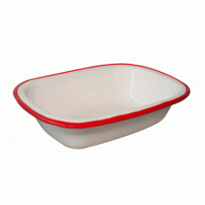 Tava emailata copt placinte RAKI RETRO 20cm alb/rosu