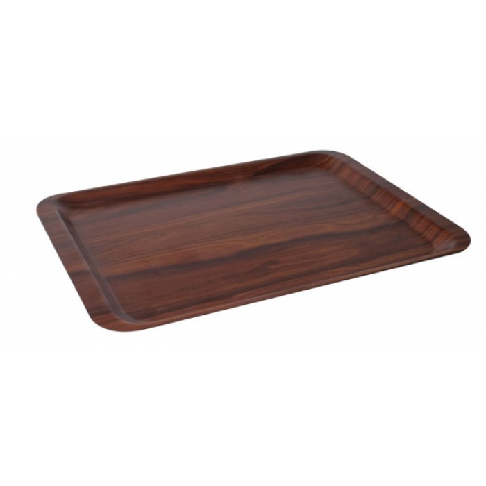 Tava fast-food pentru servire ATLAS, 34x24cm, plastic, imitatie lemn, culoare wenge
